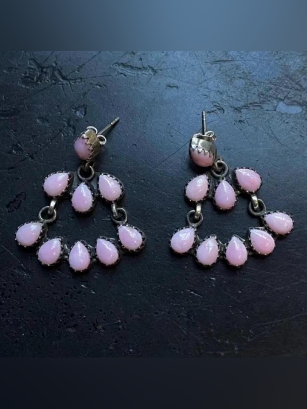 Pink Conch Teardrop .925 Dangle Earrings - Women Jewelry